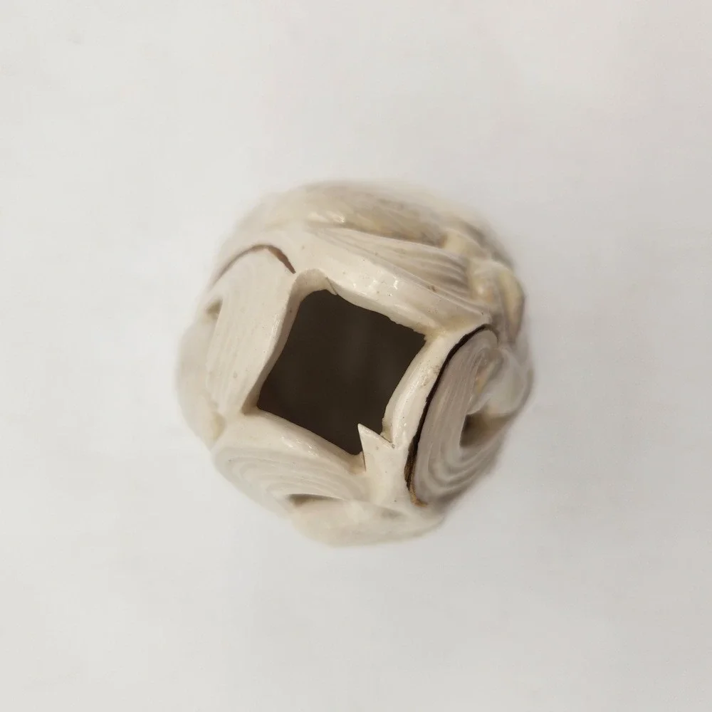 Helen B Ceramic Iridescent Tulip Luminary Tea Light Included Gold Trim Signed